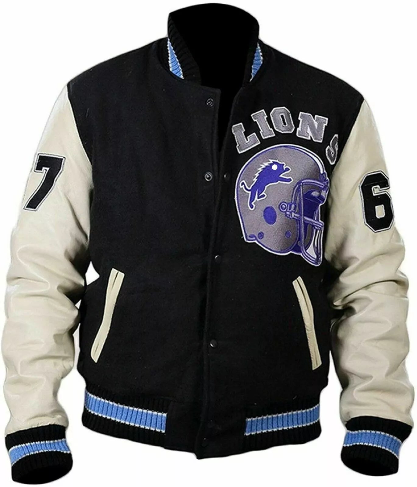 Beverly Hills Cop Axel Foley Eddie Murphy Letterman Detroit Lions Varsity Jacket Max Jackets