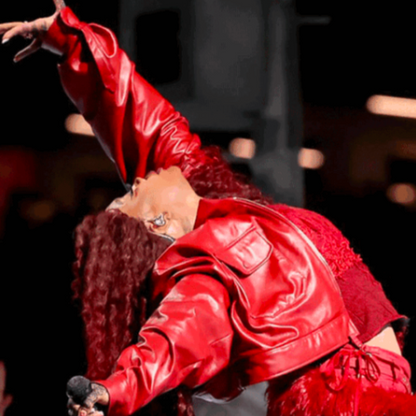Super Bowl Halftime Show 2025 Sza Red Leather Jacket