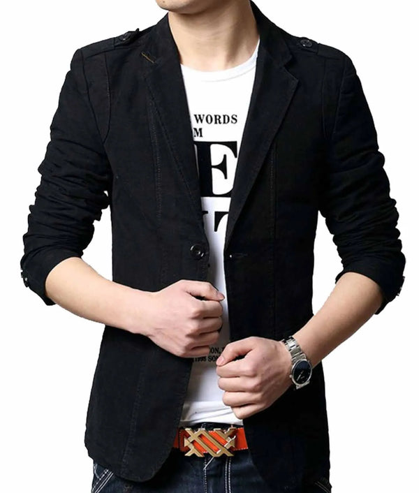 Men’s Slim Fit Black Casual Blazer Max Jackets