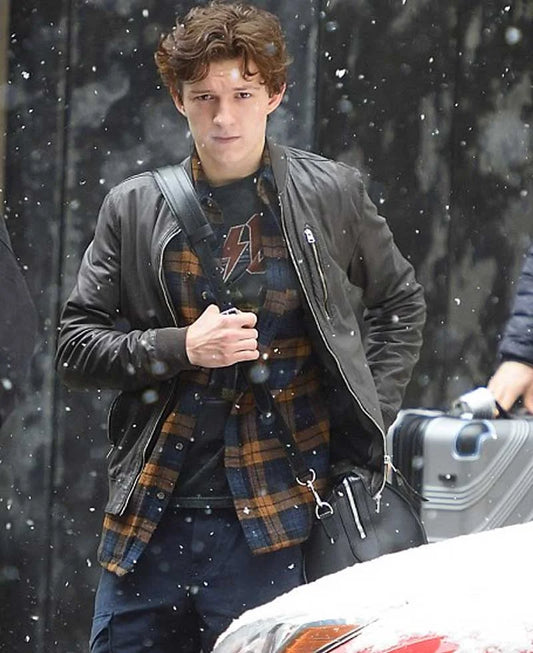 SPIDER MAN TOM HOLLAND LEATHER JACKET Max Jackets