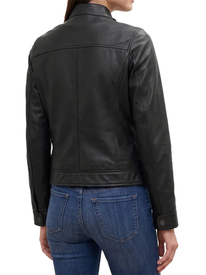 Bickford Women's Black Real Leather Biker Style Jacket