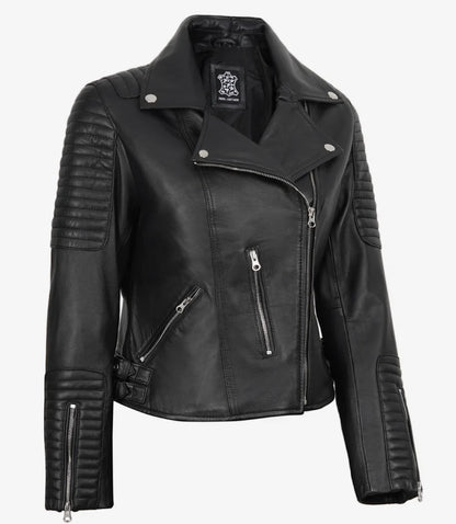 Women's Finest Black Biker Style Leather Jacket