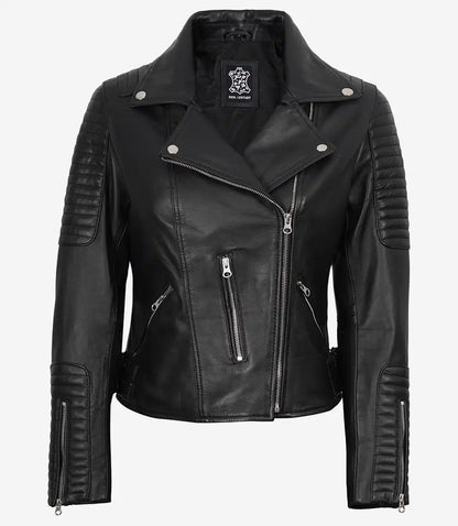 Women's Finest Black Biker Style Leather Jacket