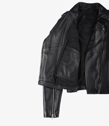 Women's Black Asymmetrical Biker Style Leather Jacket