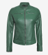 Women's Green Cafe Racer Leather Jacket Max Jackets