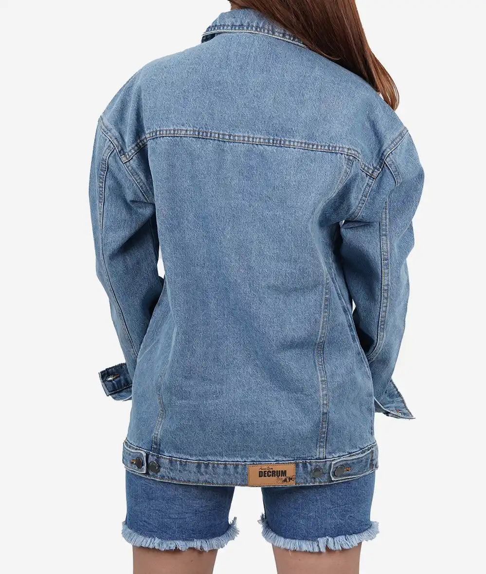 Womens Light Blue Oversized Denim Jacket Max Jackets