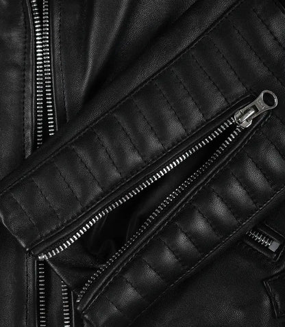 Women's Finest Black Biker Style Leather Jacket
