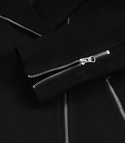Womens Black Real Suede Biker Style Jacket