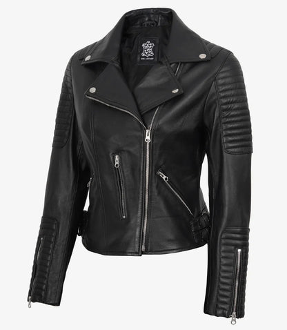 Women's Finest Black Biker Style Leather Jacket