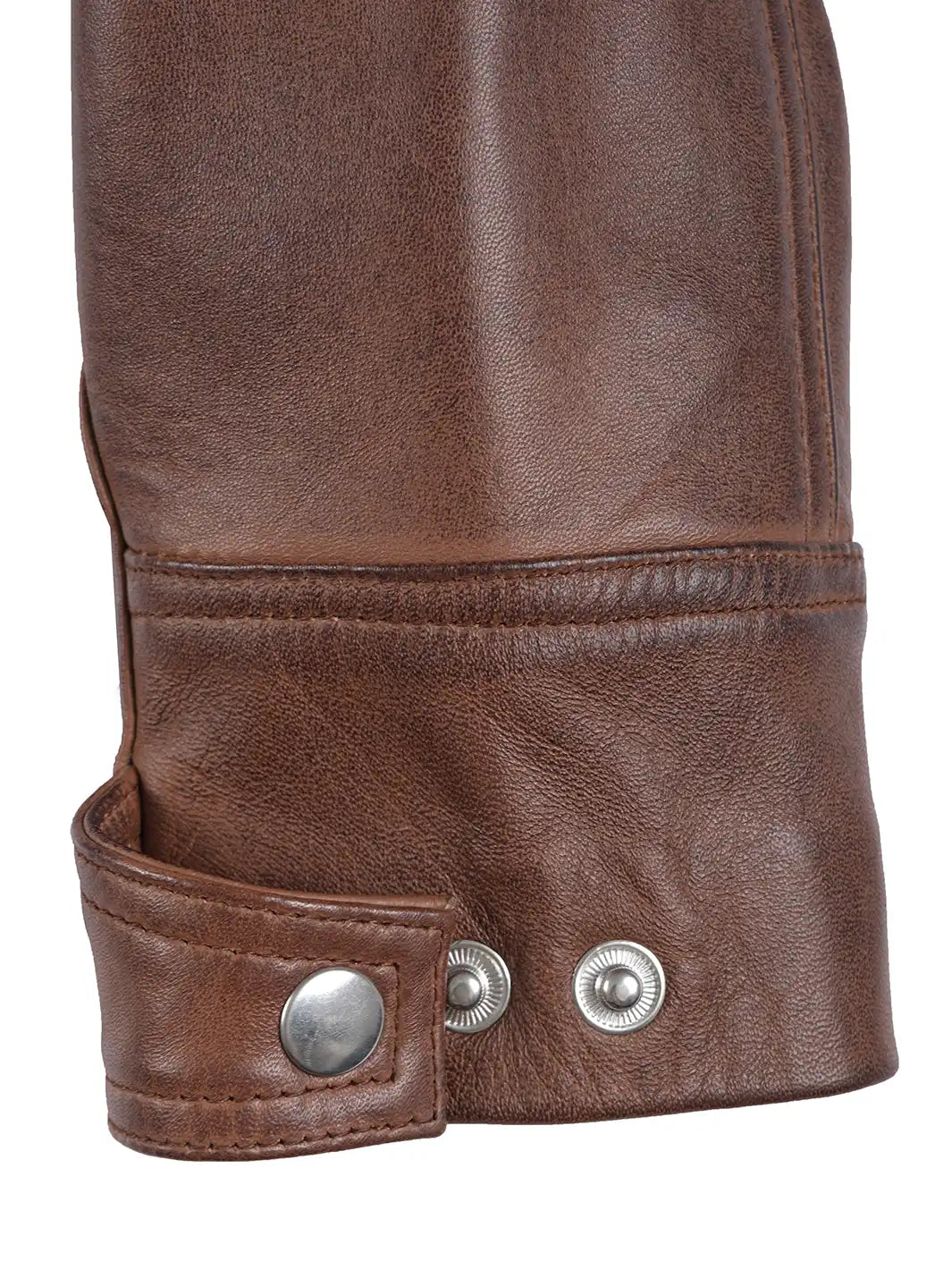 Women's Cognac Brown Leather Cafe Racer Jacket