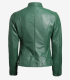 Women's Green Cafe Racer Leather Jacket Max Jackets