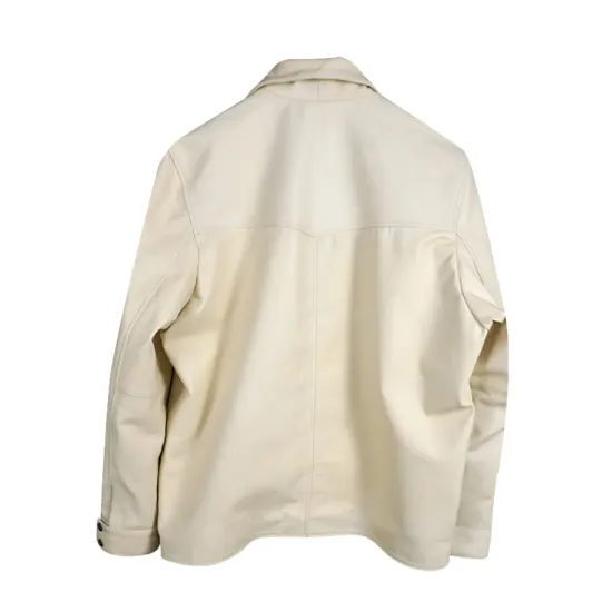 Yellowstone S05 John Dutton Cream Cotton Jacket Worn by Kevin Costner Max Jackets