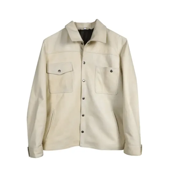 Yellowstone S05 John Dutton Cream Cotton Jacket Worn by Kevin Costner Max Jackets